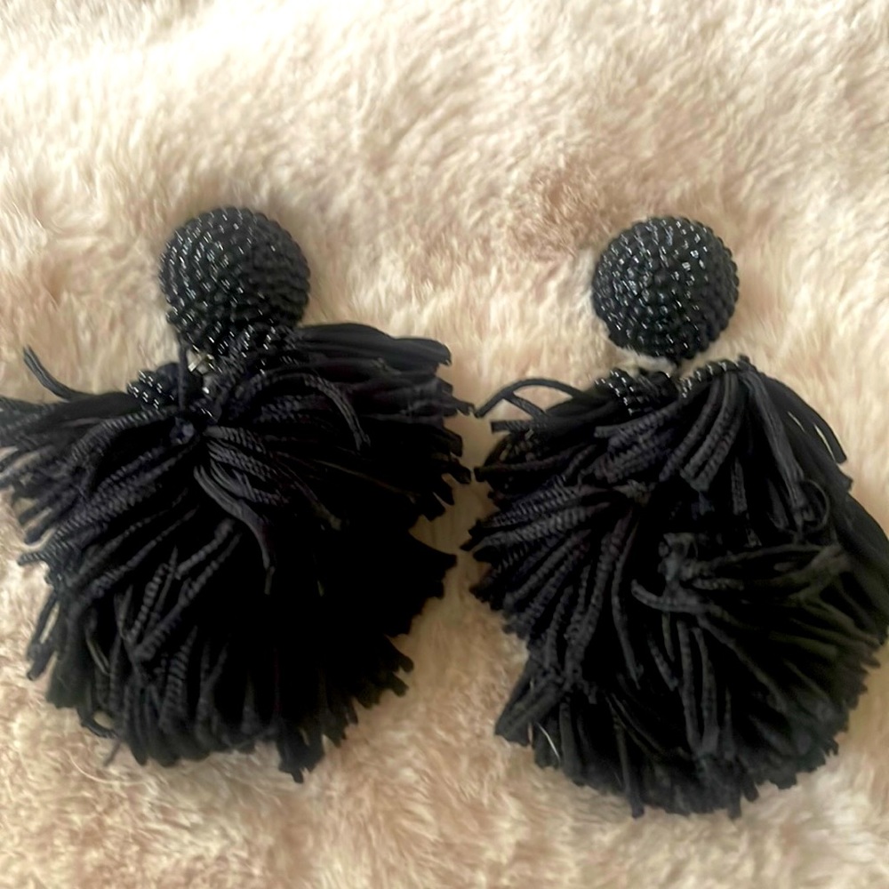 Black tassel earrings